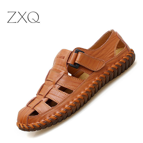 plus 38-48 fashion handmade gladiator genuine leather men sandals soft leather men shoes