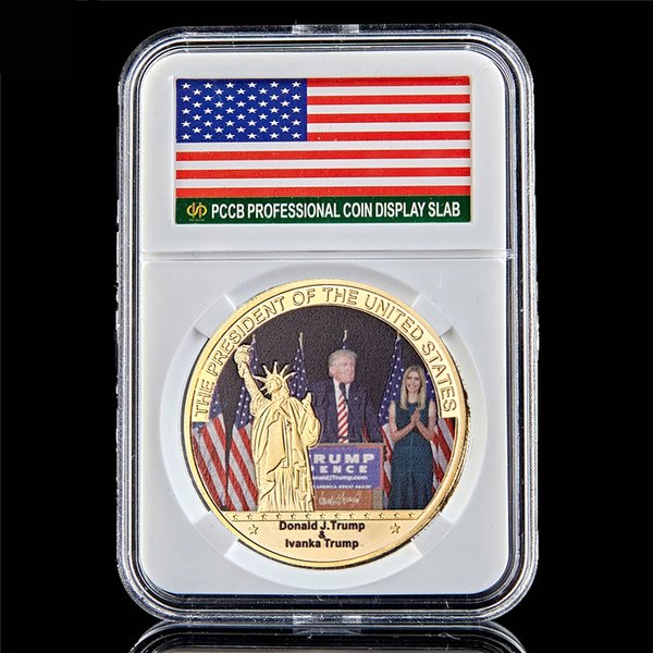 Commemorative Coin Crafts Trump & Lvanka Marie Gold Plated Challenge Coin Sexy Model Metal Badge W/Pccb Box