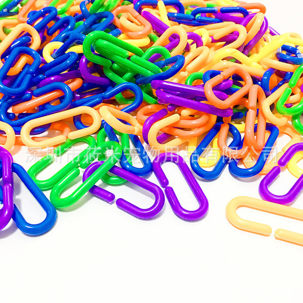 parrot c- plastic chain bird toys small pet bite toys diy material science 100 individual a pack self-styled bag