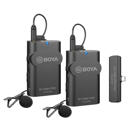 Système de microphone sans fil BOYA BY-WM4 PRO-K6 2.4G (émetteur * 2 + récepteur * 1) Portée efficace de 60 m