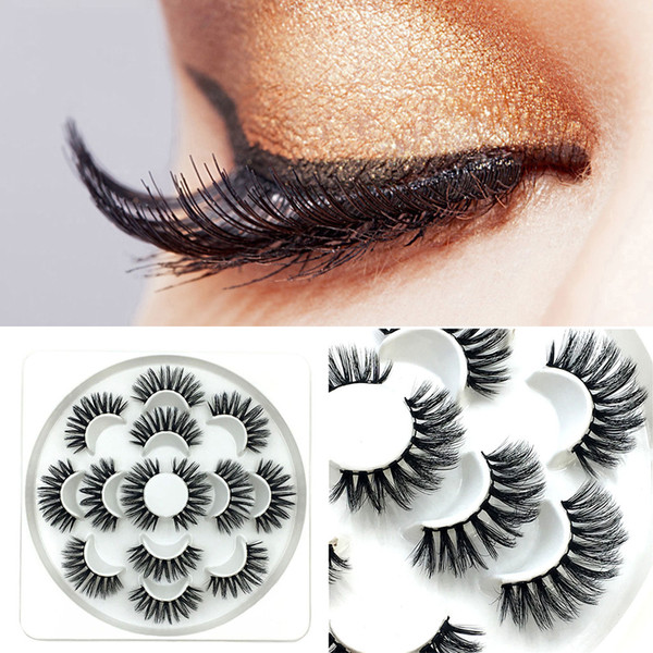eyelashes hand made makeup tools 7pair 6d false lashes fluffy strip eyelashes long natural party lashes maquiagem 8w2