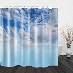 Blue sky and White Clouds Printed Waterproof Fabric Shower Curtain Bathroom Home Decoration Covered Bathtub Curtain Lining Including hooks. Lightinthebox