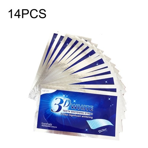 14PCS 3D Teeth Whitening Strips Anti-Sensitive Gel Strips