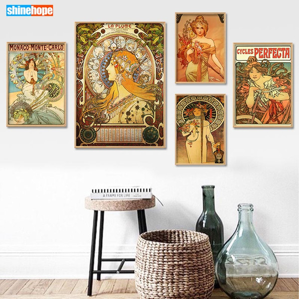 custom alphonse mucha poster canvas poster 30x45cm,40x60cm art home decoration cloth fabric wall print silk fabric