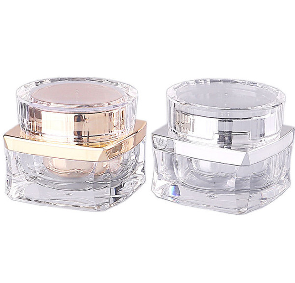 2020 new hot sale 15g Acrylic Jar Gold Jar Container Empty Cream Jar Plastic Cosmetic Packaging Bottle