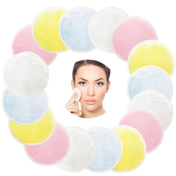 Reusable Bamboo Cotton Pads Make Up Facial Remover Double Layers Wipe Pads Nail Art Cleaning Washable Laundry Bag