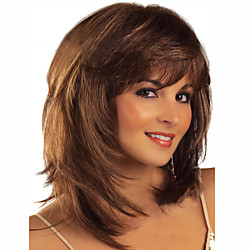 Synthetic Wig Wavy Wavy Wig Medium Length Brown Synthetic Hair Women's Brown Lightinthebox