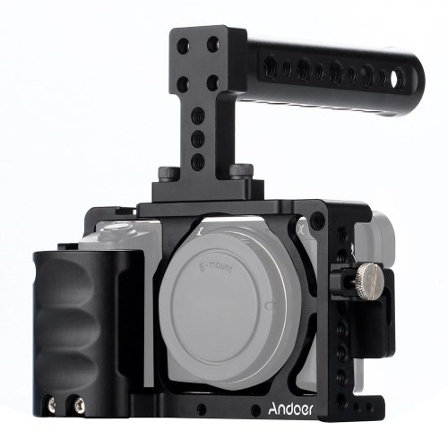 Andoer Protective Aluminum Alloy Video Camera Cage Stabilizer Protector with Cable Clamp for Sony A6000 A6300 A6500 NEX7 ILDC to Mount Microphone Monitor Tripod Lighting Accessories