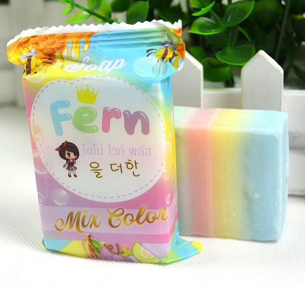 new fern soap rainbow essential oil deep clean whitening handmade soap skin-friendly formula mix color reduce dark spot & acne soap