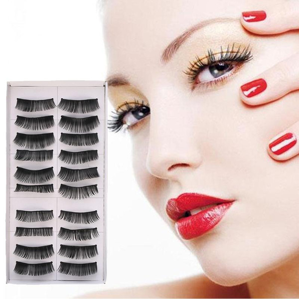 10pairs black false eyelash extension stalk long thick false eyelashes dense makeup black fake eyelash extension