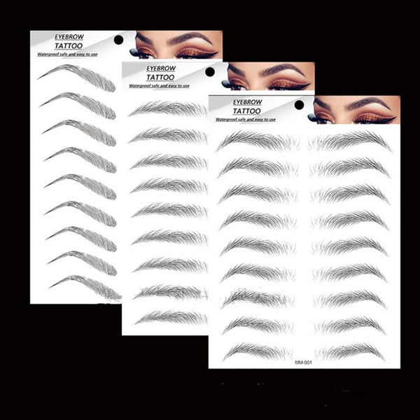 1set 6d tattoo false eyebrows makeup hair-like authentic eyebrows shaping brow shaper makeup brow sticker beauty tools