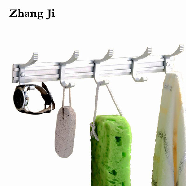 zhang ji aluminium alloy robe hook 5 hooks cloth rack rustproof wall mounted coat hat holder bathroom organizer towel hanger