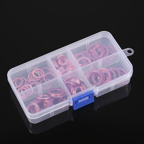 110pcs Solid Copper Gasket Assorted Copper Washers Sealing Ring Set