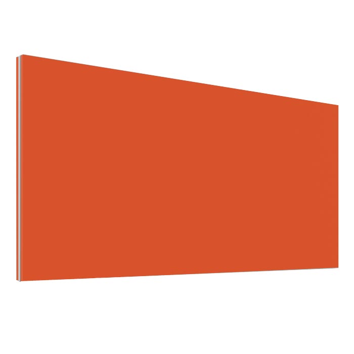 Orange Office Desk Screen 2000mm Wide - Height 380mm