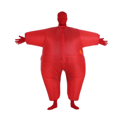 Funny Adult Size Inflatable Full Body Costume Suit Air Fan Operated Blow Up Fancy Dress Halloween Sports Party Fat Inflatable Jumpsuit Costume