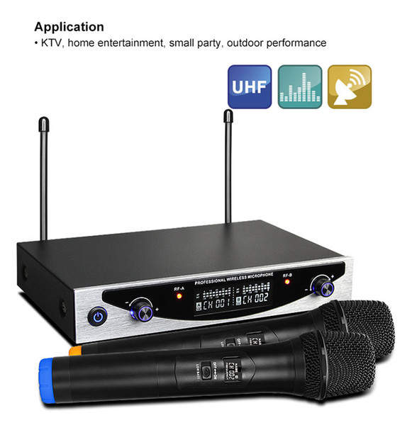 mu-899 uhf dual handheld wireless microphone karaoke ktv microphone speaker microfono smartphone portable computer mic pa theater amplifier