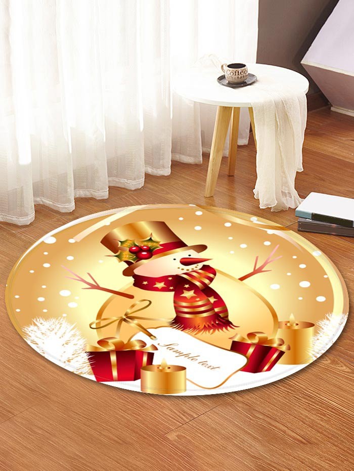 Christmas Snowman Gift Pattern Water Absorption Area Rug