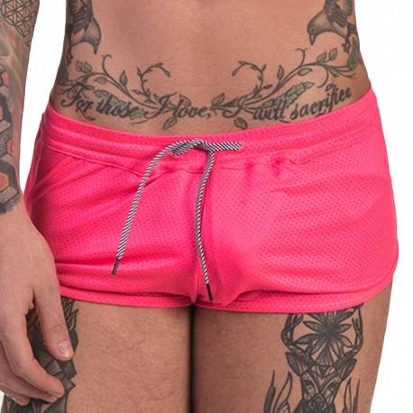 Barcode Costa Mesh Gym Shorts - Pink L