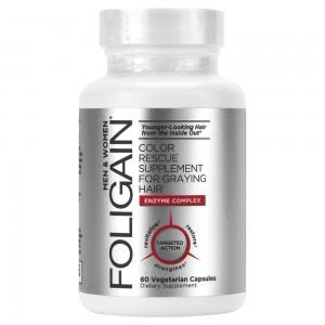 Foligain Kapseln gegen Graue Haare - Kapseln gegen graue Haare für Männer und Frauen - Mit natürlichem Zink & Biotin für die Haarpflege - 120 Kapseln