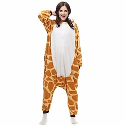 Adults' Kigurumi Pajamas Nightwear Camouflage Giraffe Animal Patchwork Onesie Pajamas Polar Fleece Cosplay For Men and Women Christmas Animal Sleepwear Cartoon Festival / Holiday Costumes Lightinthebox