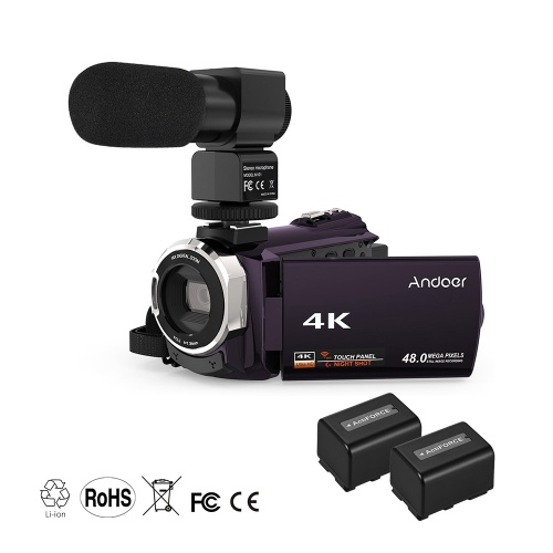 Andoer 4K 1080P 48MP WiFi Digital Video Camera Camcorder Recorder