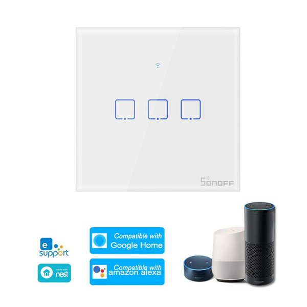 Remote Controlers SONOFF T1EU3C-TX WIFI Wall Light Switch Panel Touch Smart For Alexa Google Home IFTSmart Life Assistance
