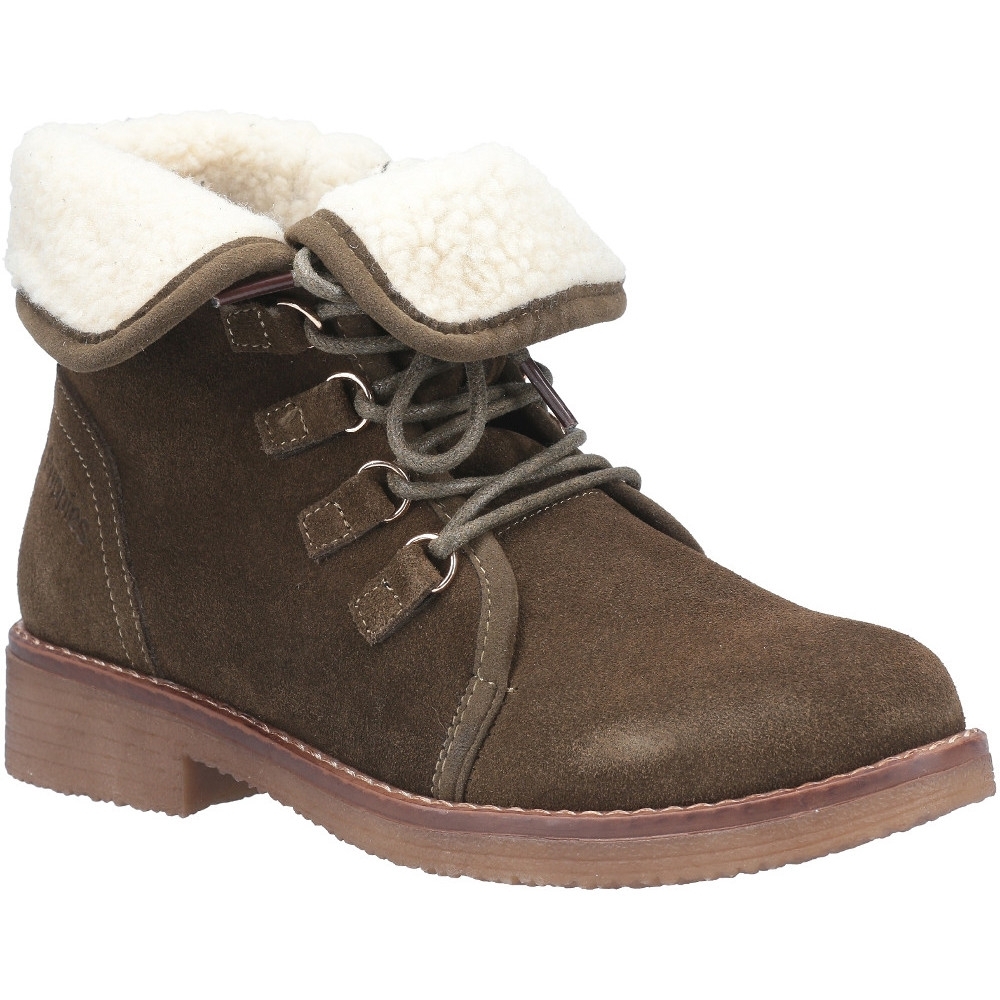 Hush Puppies Womens Milo Zip Up Fur Collared Ankle Boots UK Size 8 (EU 41, US 10)