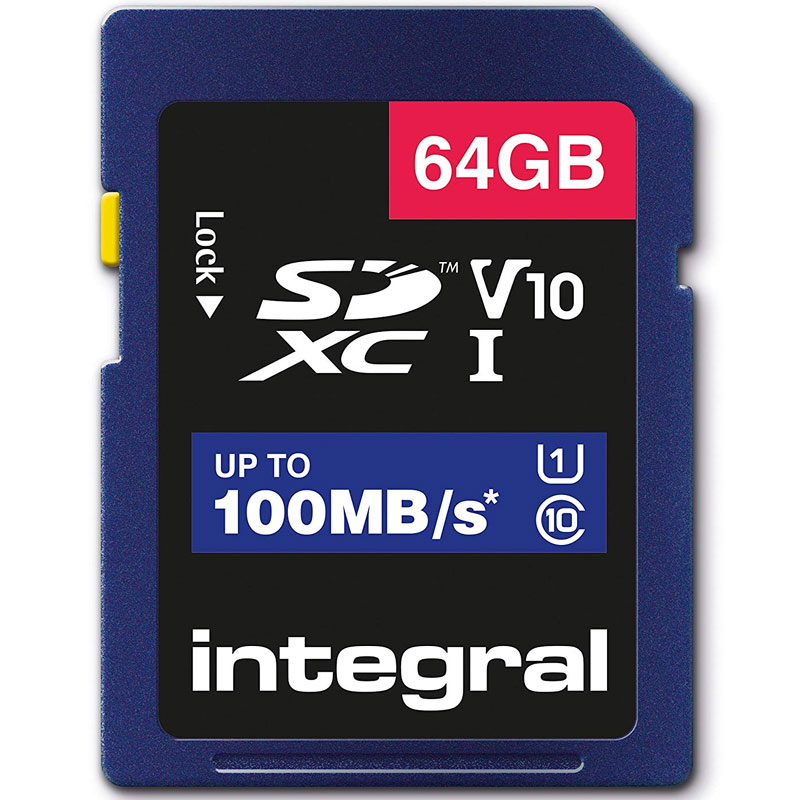 Integral 64GB High Speed SD Karte (SDXC) UHS-I U1 V10 - 100MB/s