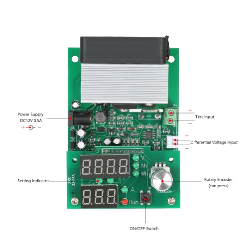 Multi-functional Constant Current Electronic Load 9.99A 60W 30V Discharge Power Supply Battery Capacity Tester Module