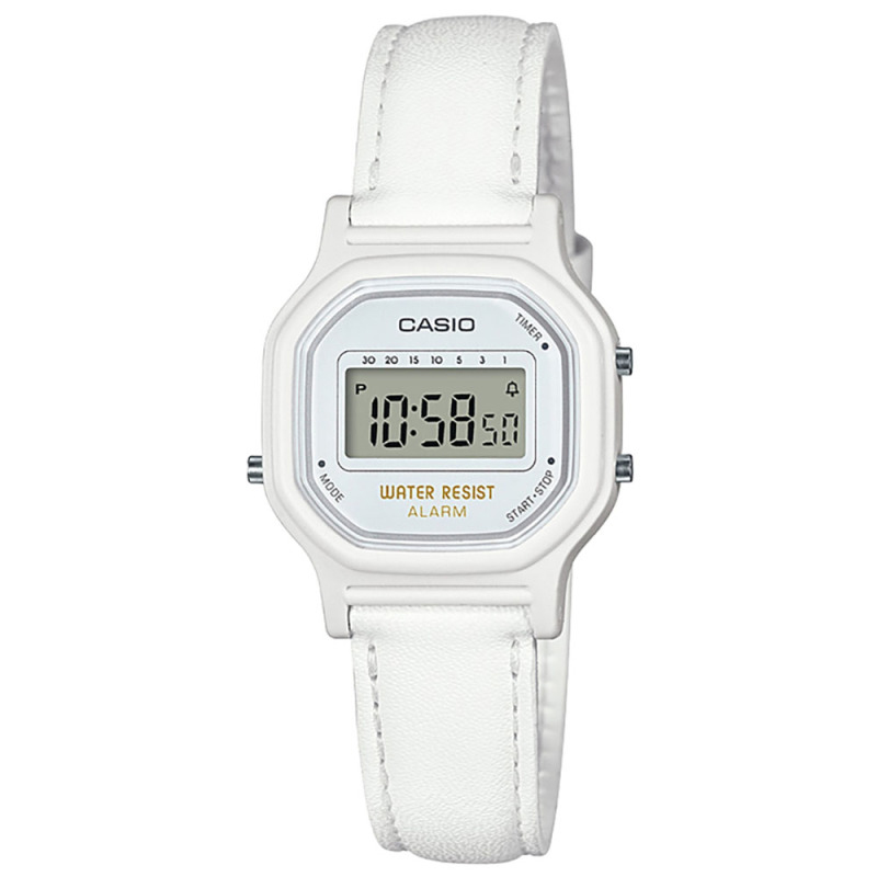 Casio Ladies Digital Watch with Timer & Stopwatch - White