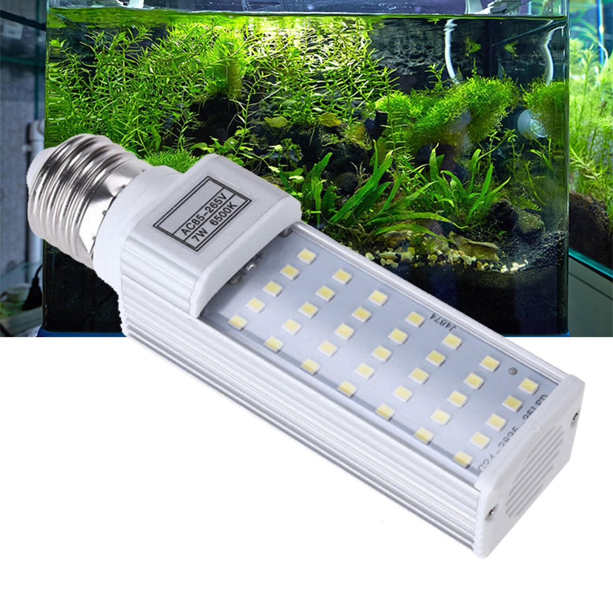 E27 7W 6500K 35 LED Fish Tank Light Bulb for Aquarium Replacement AC85-265V