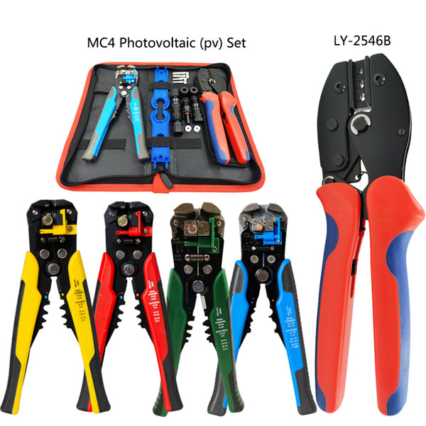 pvoltaic solar mc4 connector crimping plier set2.5-6.0mm2 awg14-10 electrician multifunction wire stripper hand tools