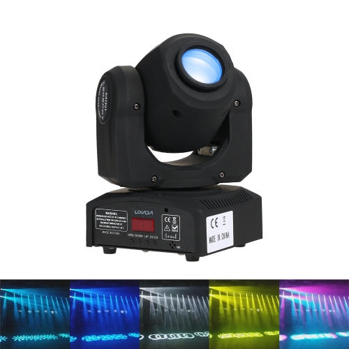 Lixada 30W Rainbow 7 Colors Changing Head Moving LED Stage Light
