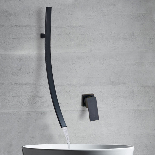 black bronze/chrome bathtub faucet mixer basin tap shower waterfall long spout tub bathroom faucet and cold water mixer