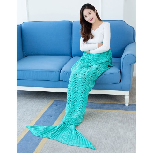Fashion Beautiful Knitted Mermaid Tail Blanket Crochet Sleeping Bag 70.9 