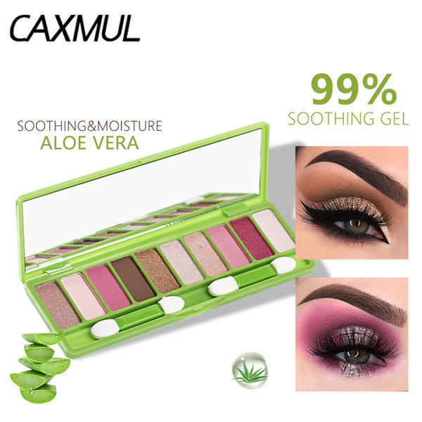 brand soothing moisture 99% aloe vera 10 colors matte shimmer eyeshadow palette makeup glitter eye shadow powder maquillajes