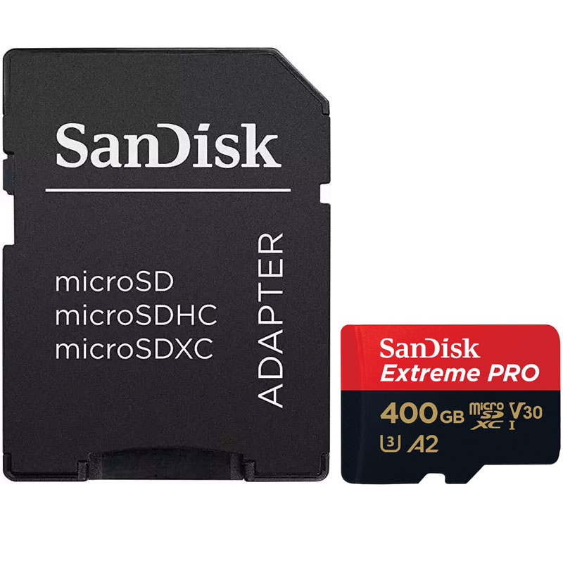 SanDisk 400GB Extreme Pro V30 Micro SD Card (SDXC) UHS-I U3 - 170MB/s