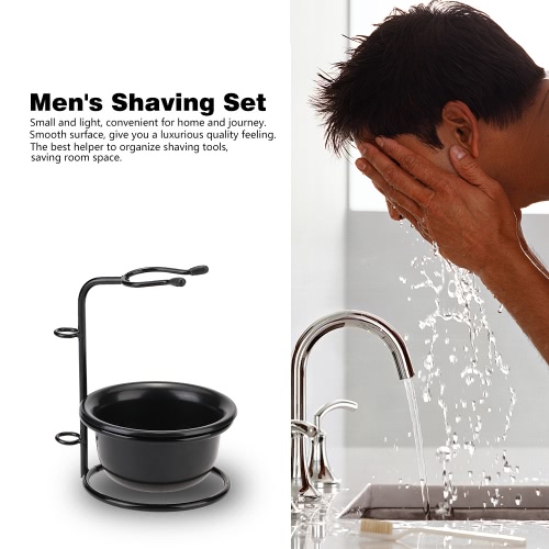 2 in 1 Men's Shaving Set Shaving Brush Holder Shaving Bowl Cup for Dry or Wet Shaving Male Facial Cleaning Tools Shaving Stand Organizer Beard Shaving Kit