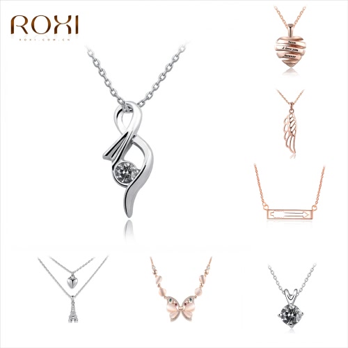 ROXI Rose Gold Plated Women Fashion Arrow Charm Pendant Necklace Girl Bride Wedding Jewelry Accessory Gift