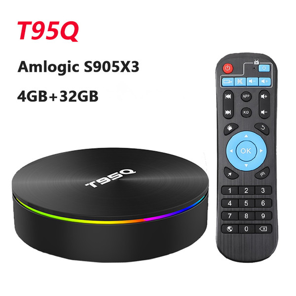 T95Q 4GB 32GB Android 9.0 TV BOX 4K Media Player DDR3 Amlogic S905X3 Quad Core 2.4G&5GHz Dual Wifi BT4.1 100M H.265 Smart TVBox