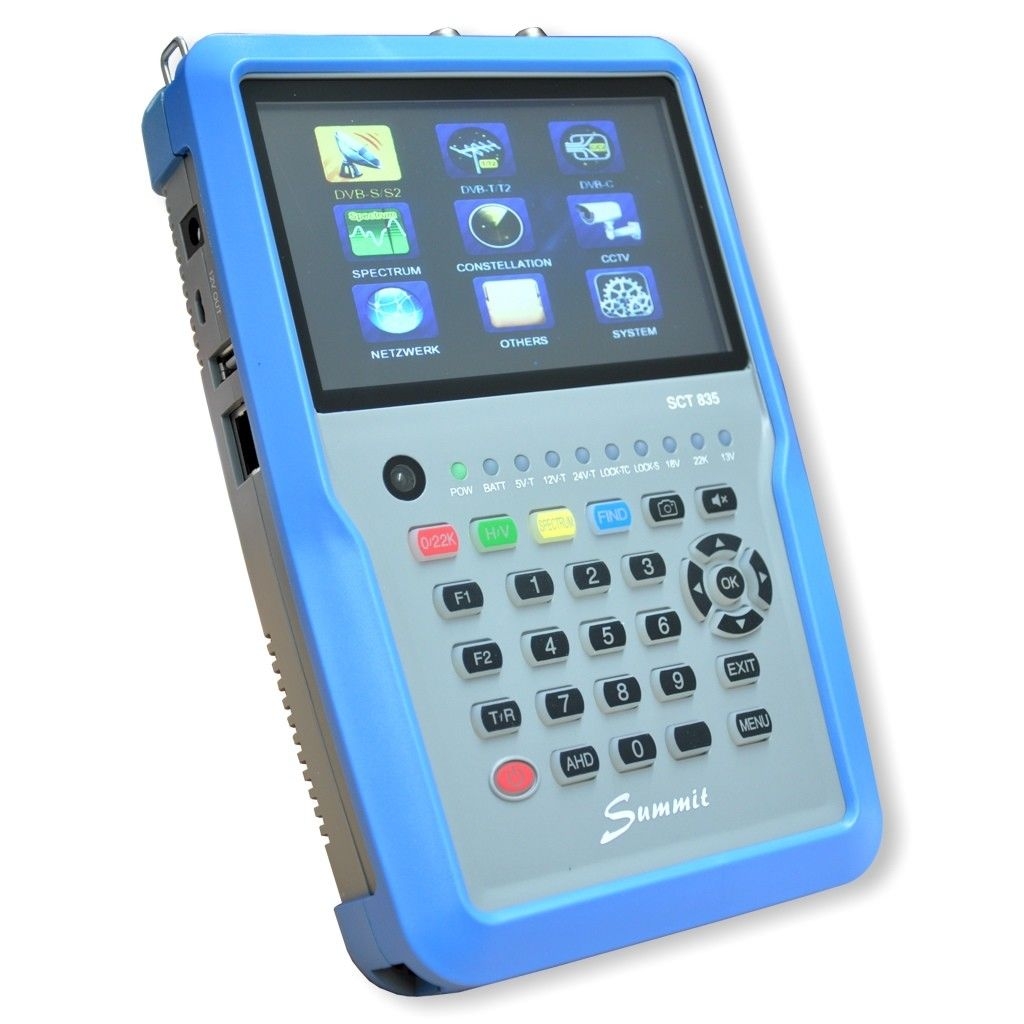 SUMMIT / Orbitech SCT 835 H.265 HD für DVB-S/S2/T/T2/C IPTV COMBO Satfinder mit Spektrum