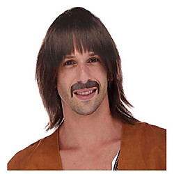 60's brown hippie wig for men sonny wig costume sonny wig(no mustache ) Lightinthebox