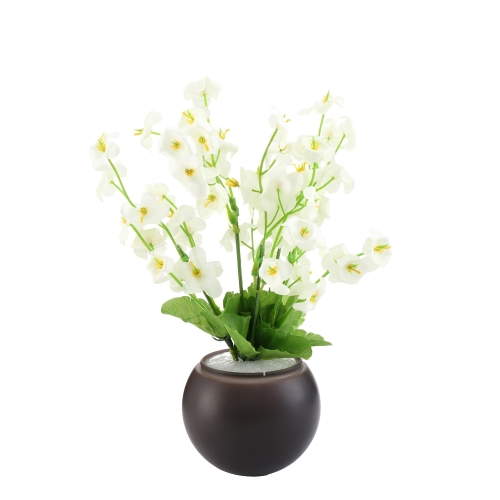 Levitation Rotating Magnetic Floating Suspension Flower Air Bonsai Pot Levitating LED Floating Bonsai Pot EU Plug for Home Office Decoration