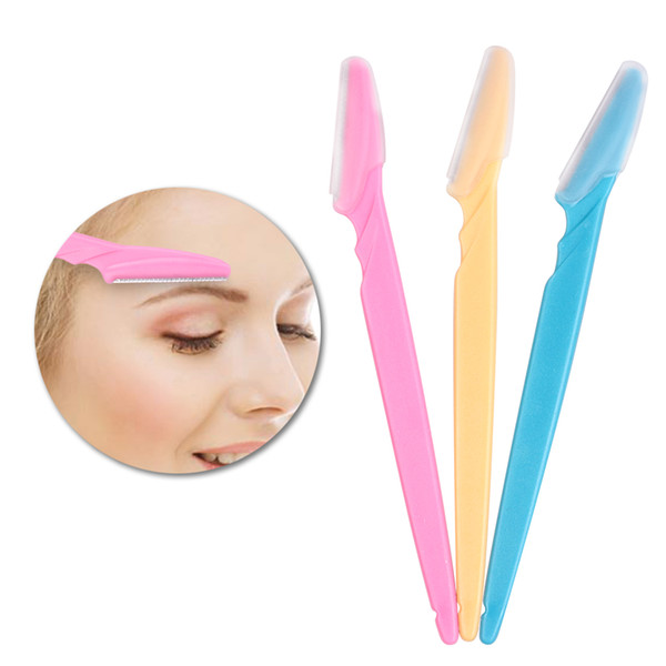 eyebrow razor trimmer shaper women hair blade razor sharper makeup tool kit facial face hair knife 3pcs/set 600sets=1800pcs