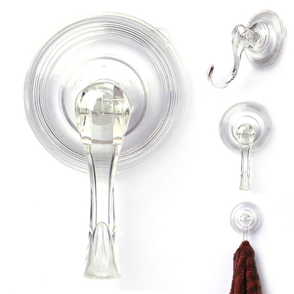 4pcs removable shower transparent bathroom hanger hanging storage suction cup hook glass suckers wall hanger home