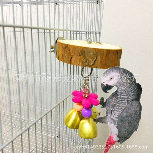 middle and small size parrot toys cage hanger small bell gnaw toys hamster parrot raw wood platform diving platform 118g
