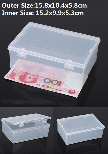 2pcs/lot transparent box clear plastic tool box plastic electronic hardware parts storage tools 15.8x10.4x5.8cm