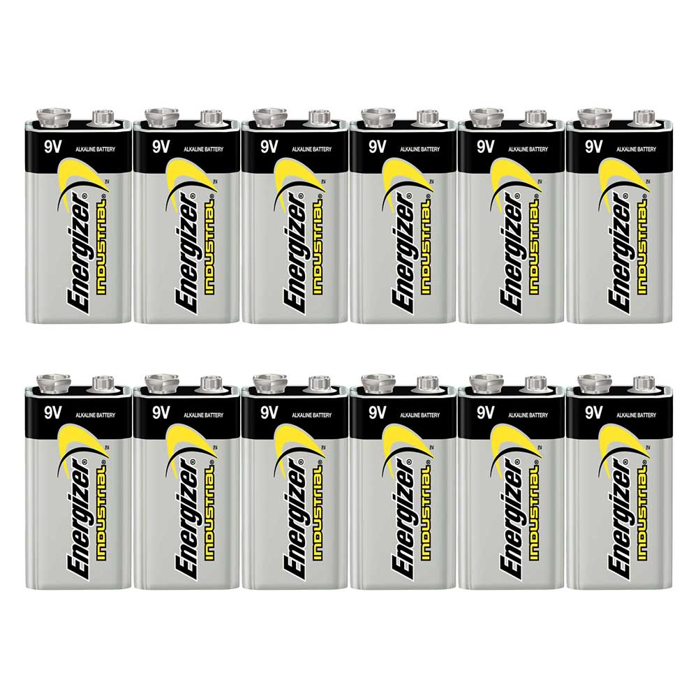 Energizer Industrial 9V PP3 6LR61 MN1604 Batteries - Money Saving Box of 12 Batteries!