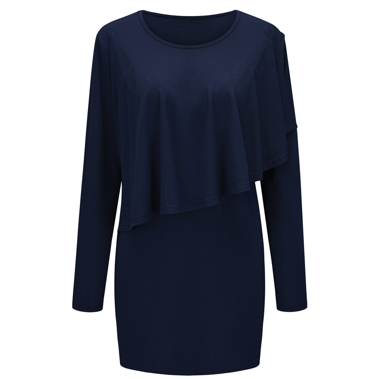Maternity Round collar Plain Long-sleeve Nursing Tee