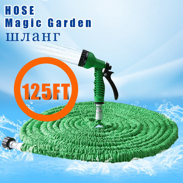 25-125ft garden hose expandable magic flexible water hose eu plastic hoses pipe with spray gun to watering